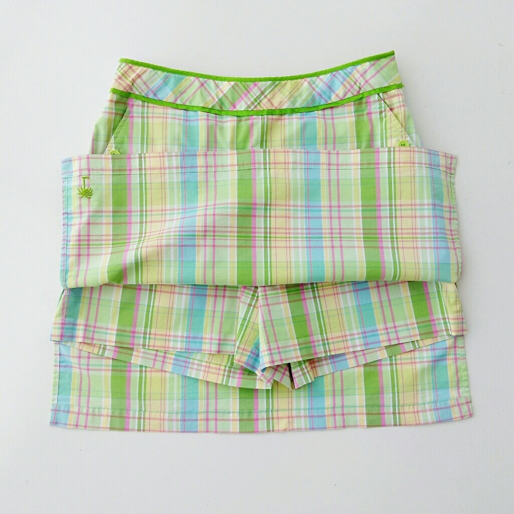 Mint! Lilly Pulitzer Multicolor Plaid Skort
